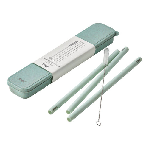 Reusable Silicone Straw Set