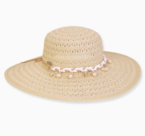 Coastal Shell Accent Straw Hat