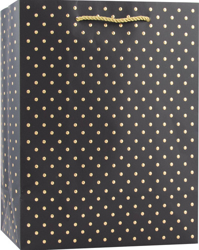 Gold Swiss Dots-Black Tote Bag
