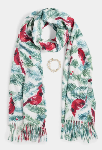Cardinal Scarf & Bracelet