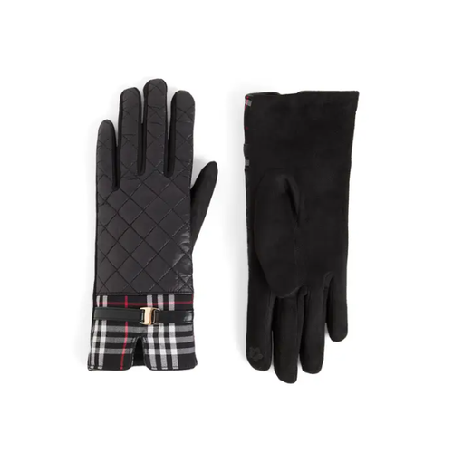 Plaid Puffer Touchscreen Gloves