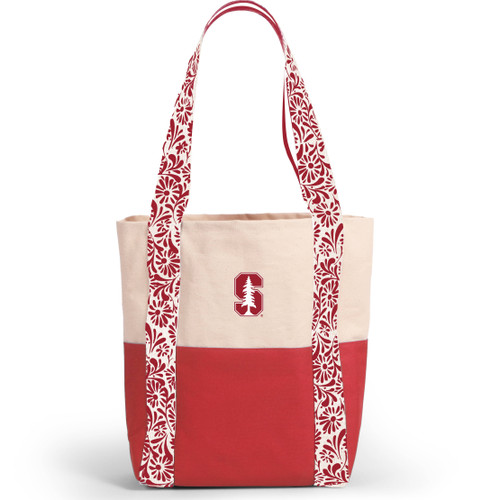 Canvas Mini Tote with Floral Straps-SU