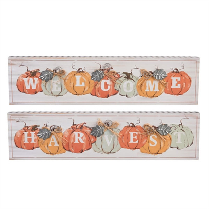 Pumpkin Word Decor With Leaves