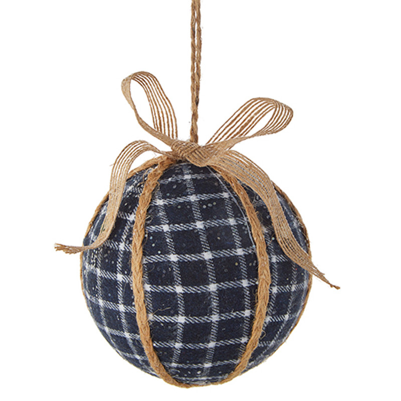 Plaid Ball Ornament