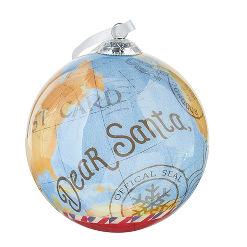 Dear Santa Map Ornament