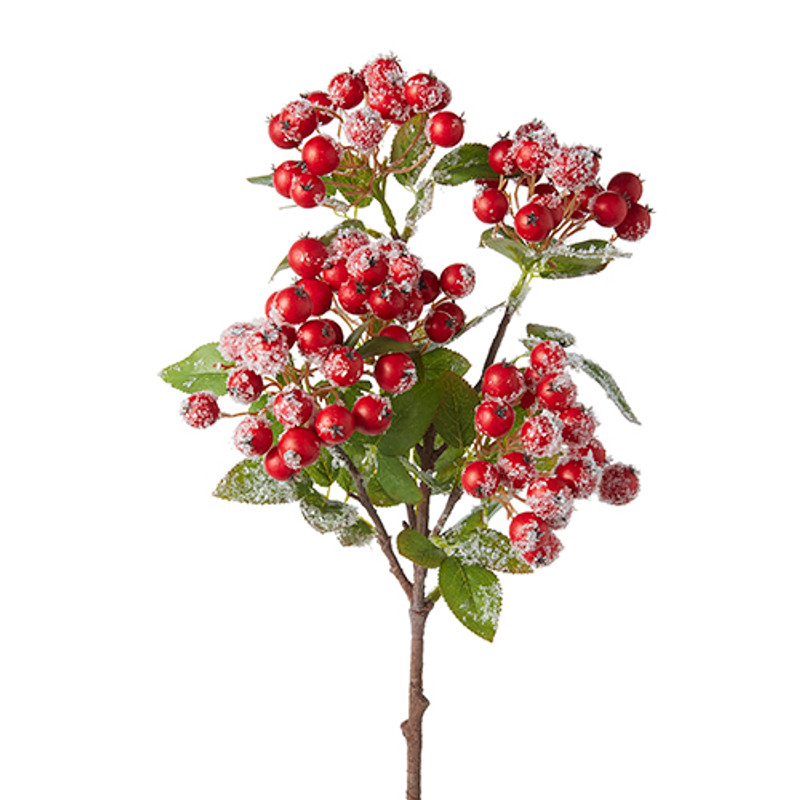 Faux Snowy Red Berry Bush