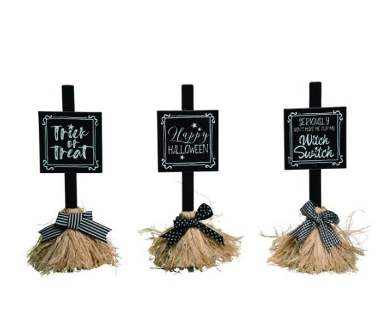 Straw Broom Tabletop Signs