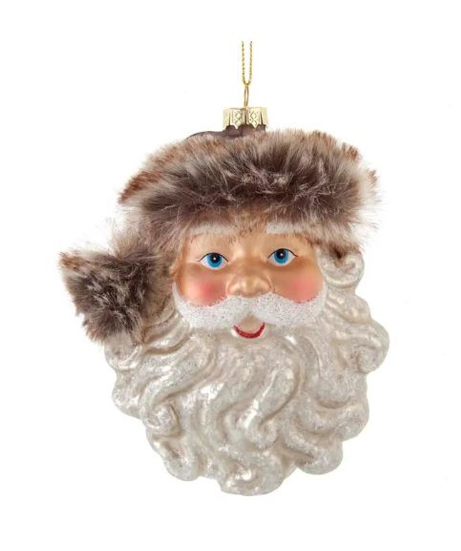 Glass Santa Head Ornament