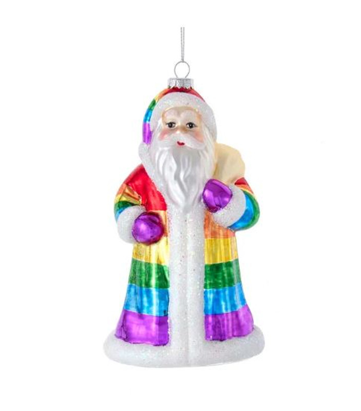 Rainbow Santa Ornament