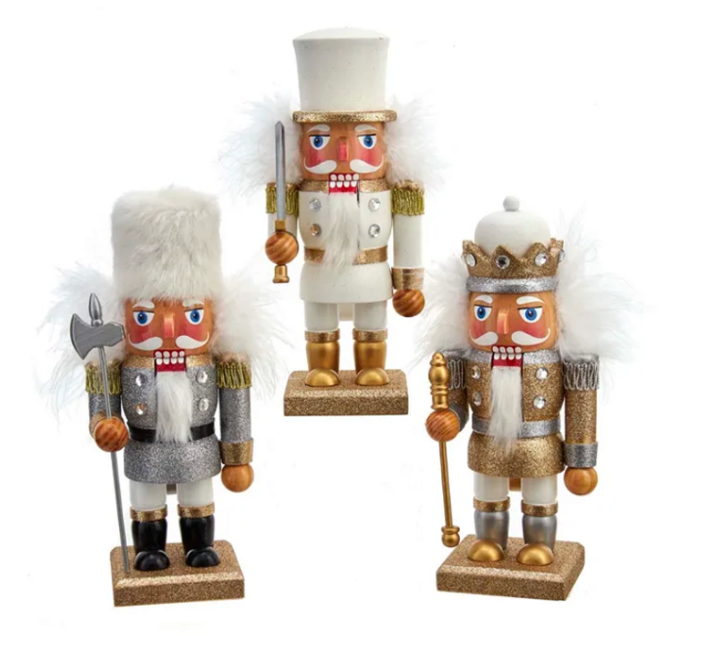 Gold Silver & White Soldier Nutcracker