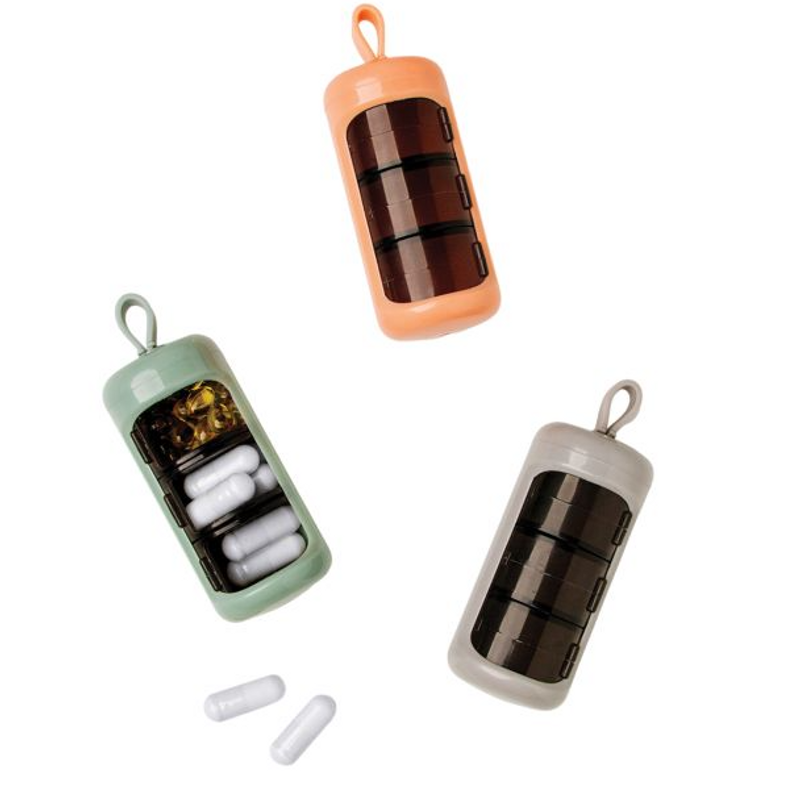 Pill & Vitamin Case with Keyring Loop