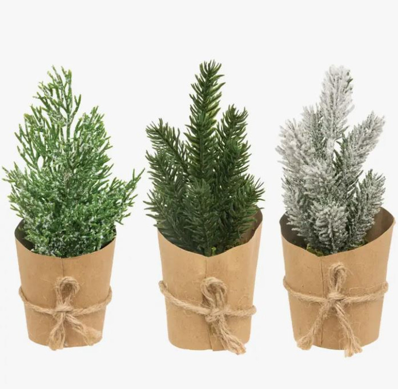 Paper Wrapped Mini Christmas Trees