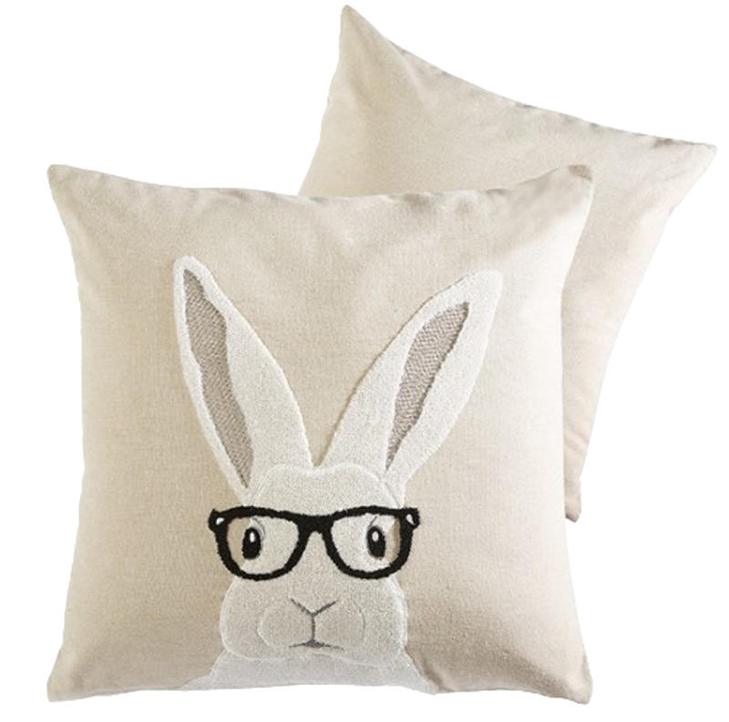 Rabbit with Glasses Pillow