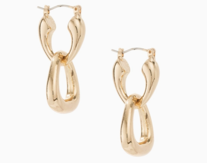 Baby Double Dangle Hoop Gold Plated  Earrings