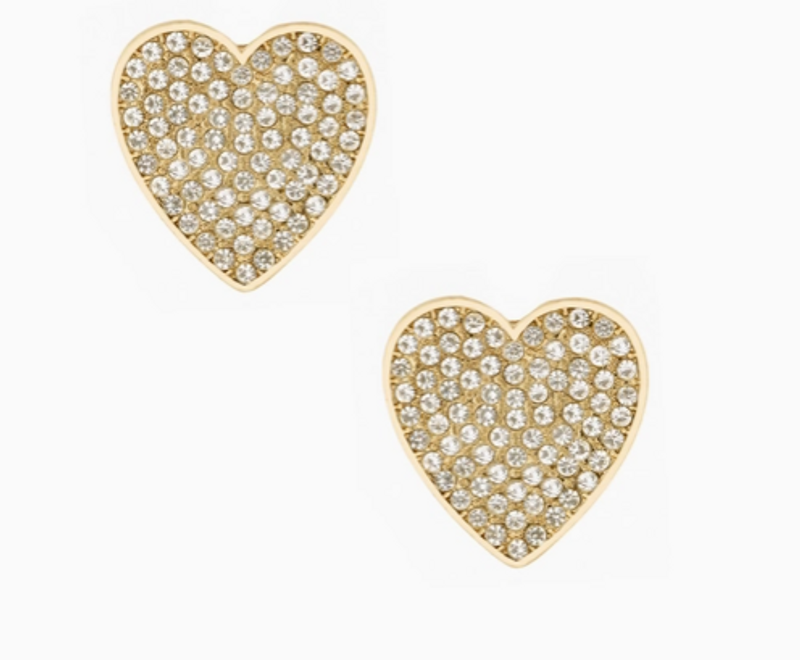 Love Heart  Stud Gold Plated  Earrings