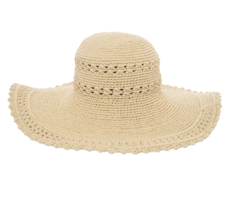 Oversized Crochet With Scalloped Edge Hat