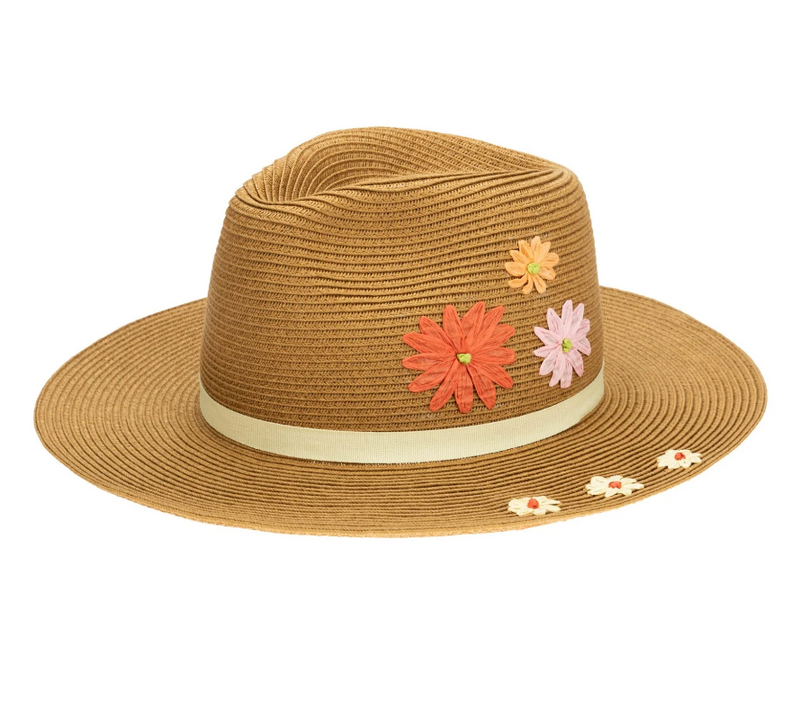 Fedora with Retro Floral Embroidery