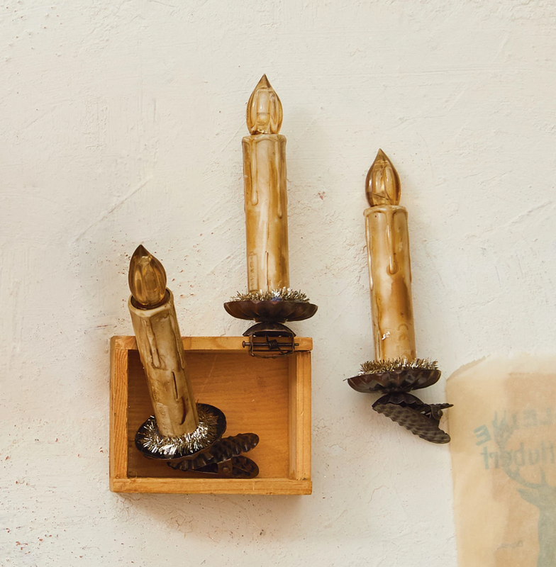 Plastic Clip-On Candles with Tinsel Trim