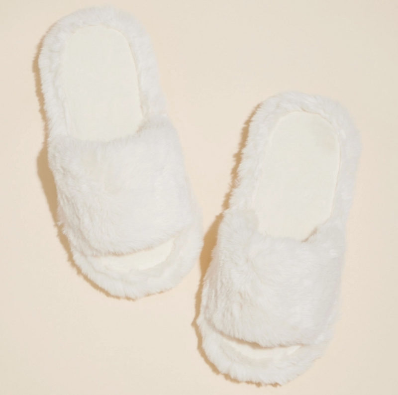 Open Toe Fuzzy Slippers