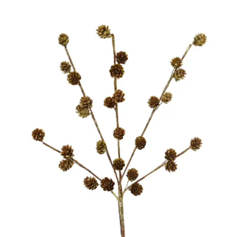 Earthy Glittered Mini Pinecone Spray