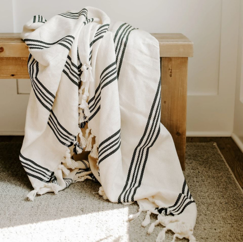 Henley Four Stripe Throw Blanket