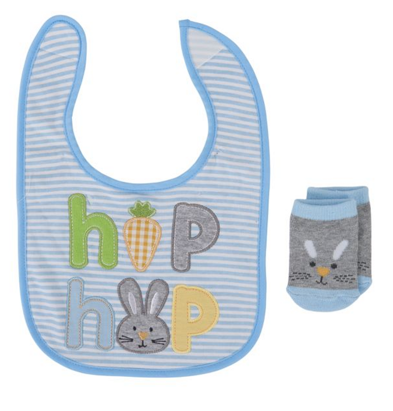 Easter Baby Bib and Sock Set