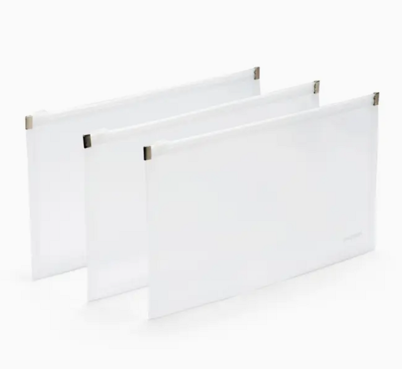 Clear Zip Folios Set of 3