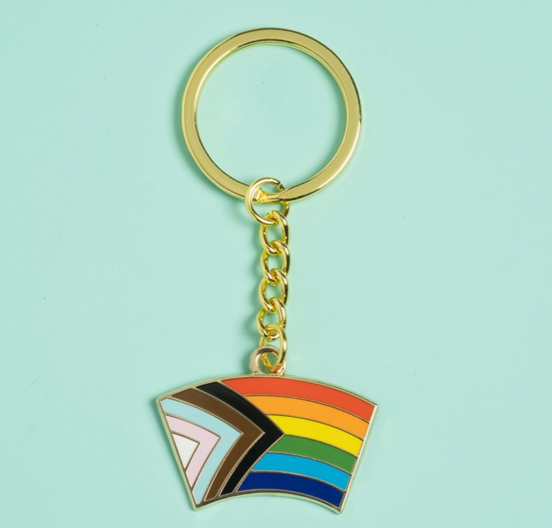 Progress Pride Flag Keychain