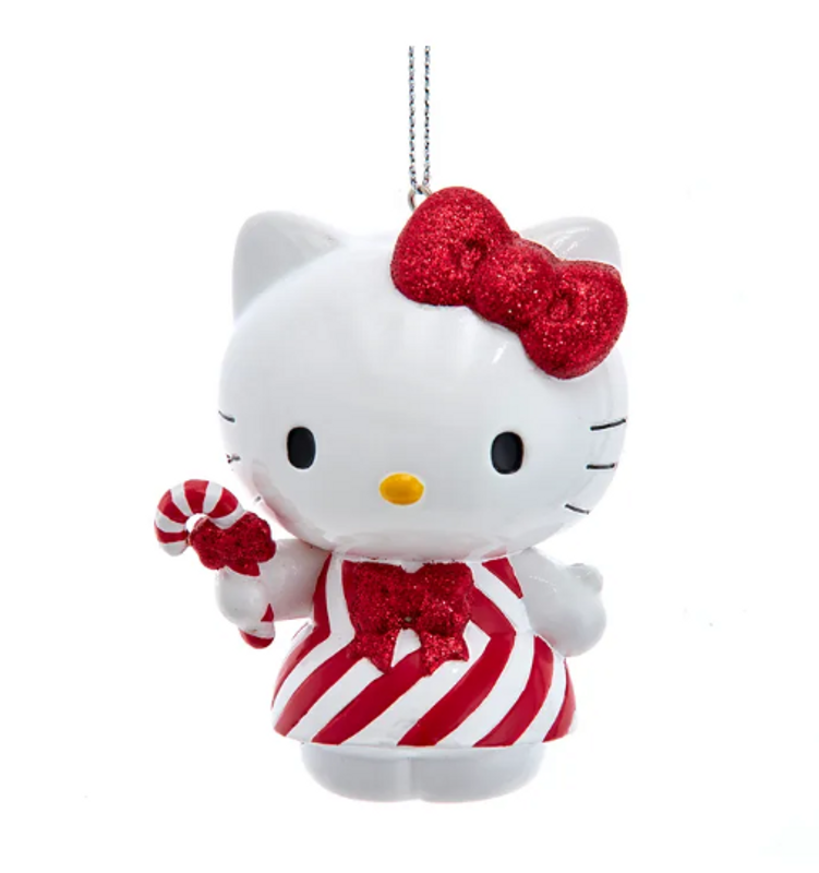 Hello Kitty Candy Cane Ornament