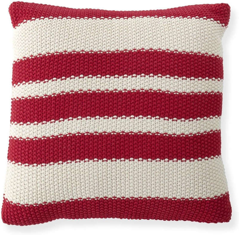 Cotton Knit Striped Pillow