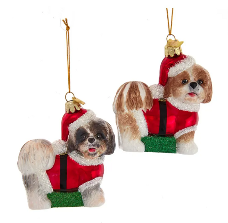 Shih-Tzu Santa Ornament
