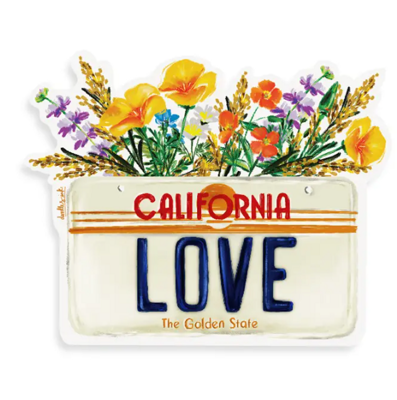 CA Love License Plate Sticker