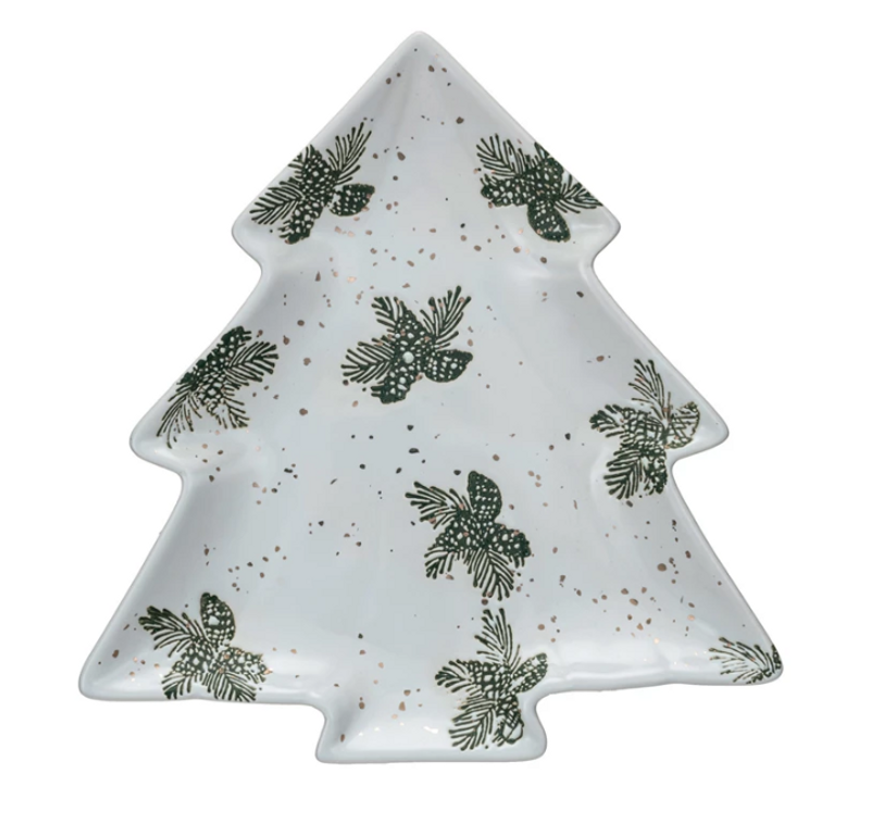 Stoneware Tree Shaped Plate