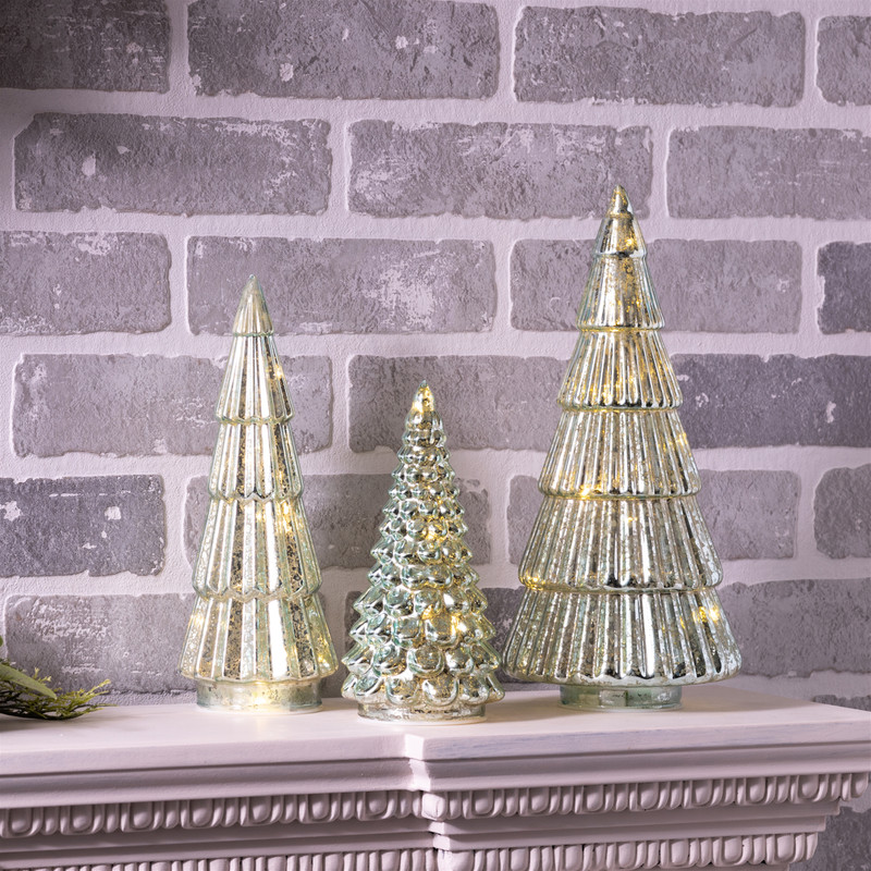 Light Up Mercury Glass Christmas Tree