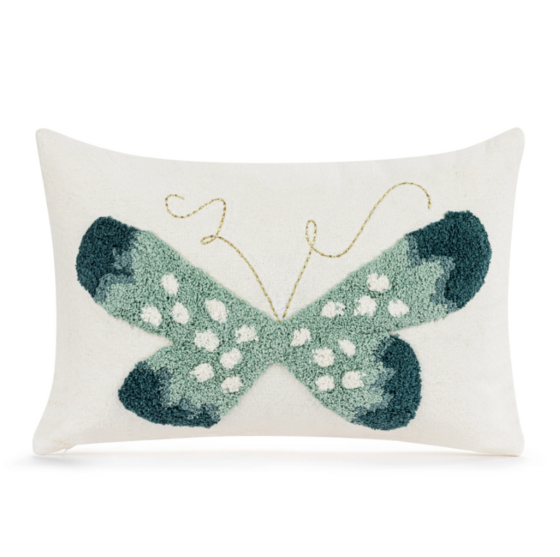 Blue Butterfly Accent Pillow