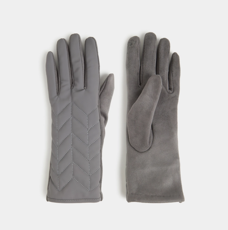 Matte Chevron Puffer Touchscreen Gloves