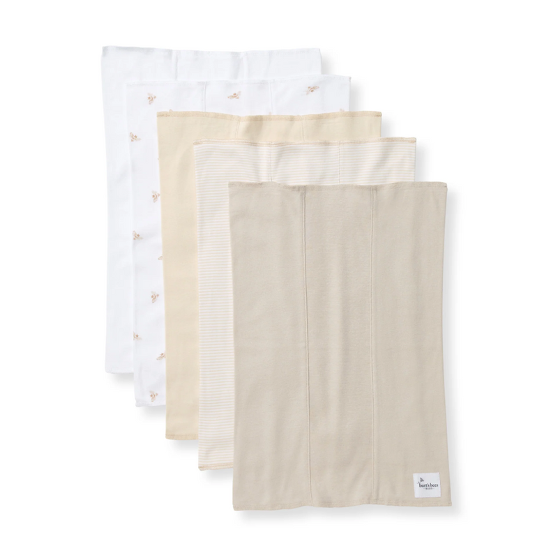 Organic Cotton Burp Cloths 5 Pack