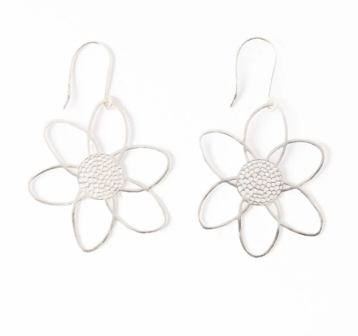 Twiggy Open Petals Flower Drop Earrings