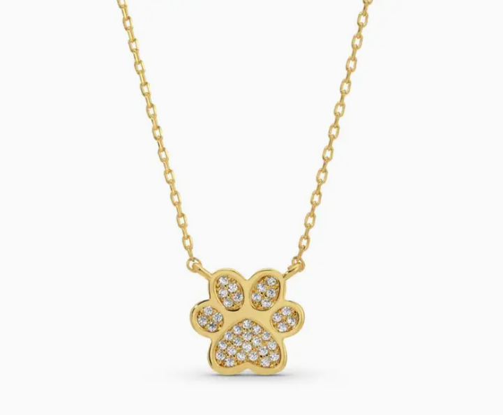 Delicate Paw Print Necklace