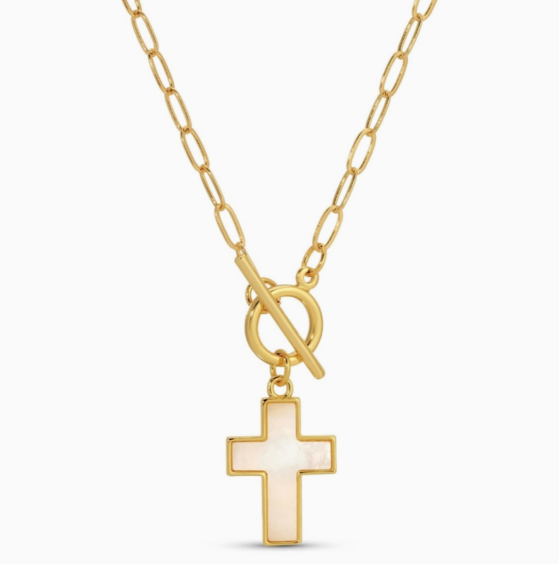 Front Toggle Cross Pendant Necklace