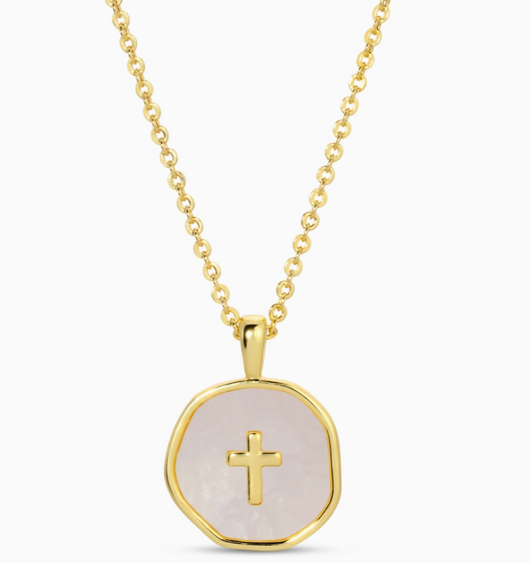 Shell with Cross Pendant Necklace