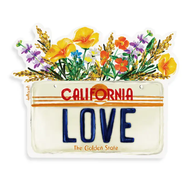CA Love License Plate Sticker
