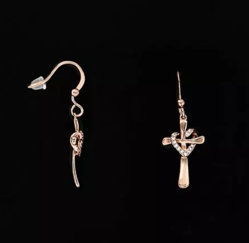 Cross Heart Earrings