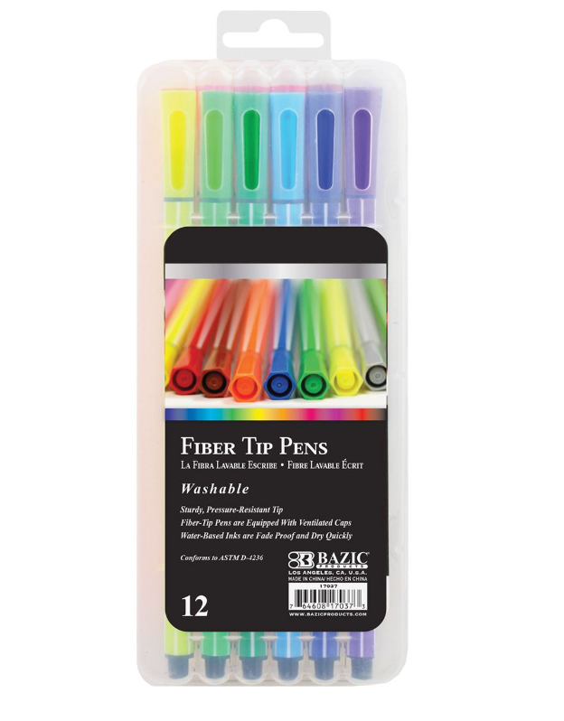 Washable Fiber Tip Pens