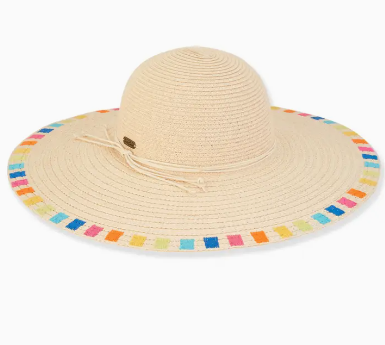 Colorful Paperbraid Floppy Hat