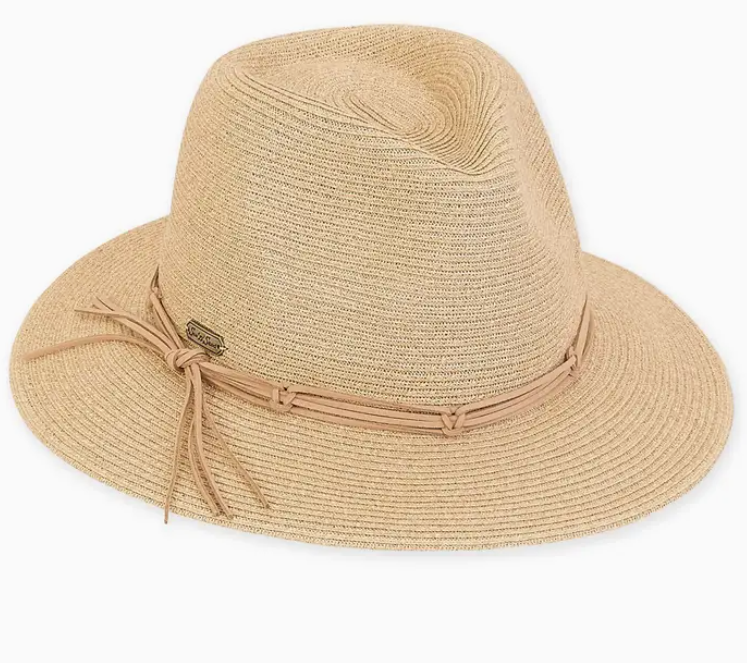 Straw Hat with Tie Detail Crown