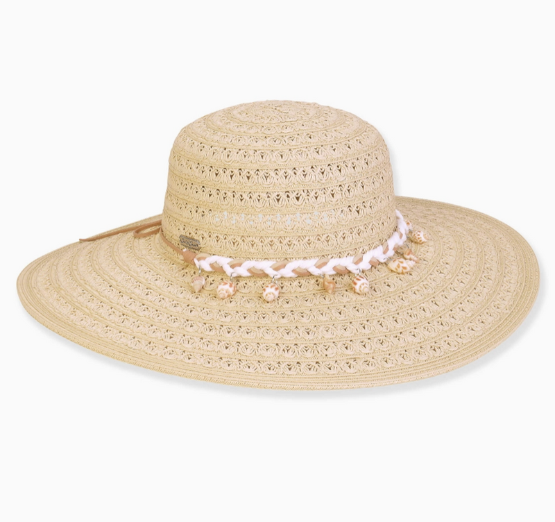 Coastal Shell Accent Straw Hat