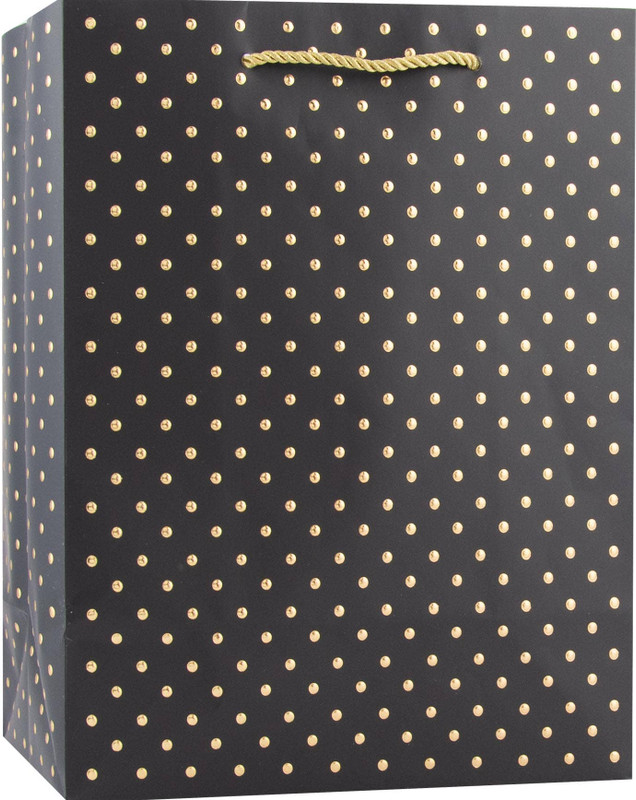 Gold Swiss Dots-Black Tote Bag