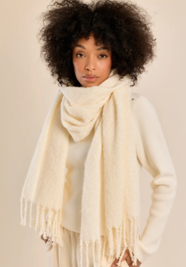 Fringed Finished Knitted Scarf