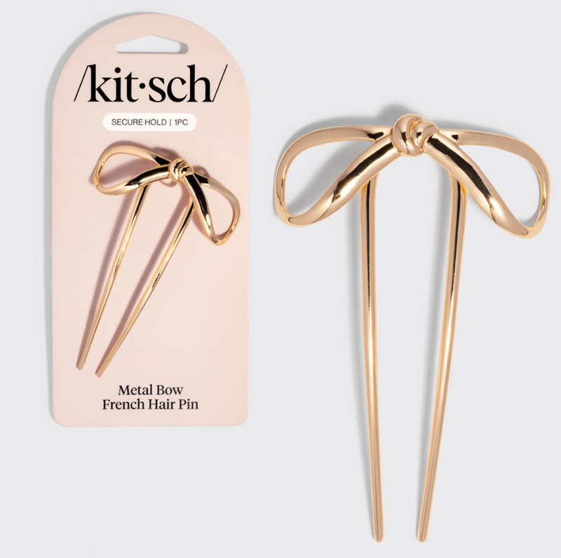 Mini Metal Bow French Hair Pin